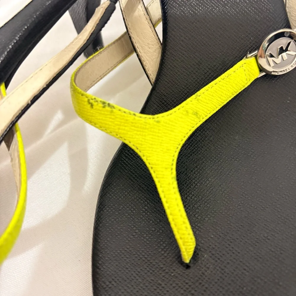 Michael Kors Bridget Slingback Thong Sandals in neon yellow